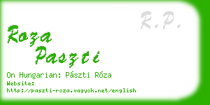 roza paszti business card